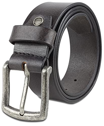 Klondike Seth Cinto de couro para homem (40 mm de largura), cinzento