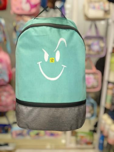 Image of Smile Wink Emoji Backpack for Kids| Washable School Bag with 2 Pockets| Lightweight Cute Luggage for Unisex| Travel & Casual Comfortable Shoulder Straps Baggage-(Assorted) Pack of 1