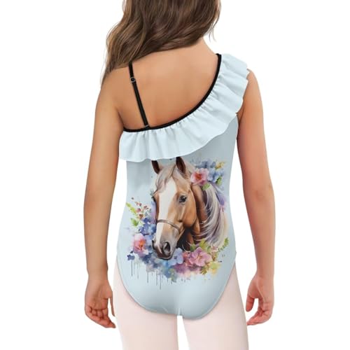 Image of Girls One Piece Swimsuits Size 3-14 Trendy Ruffle Bathing Suit Casual Hawaiian Summer Beach Swimwear