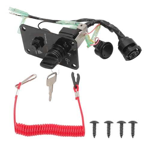 Image of 12V Main Switch Panel Single Engine Key Switch Panel Assembly for Outboard Yacht 704-82570-12-00 On-Off-Start Control Box Ignition Key Switch Panel 704-82570-11-00 704-82570-08-00