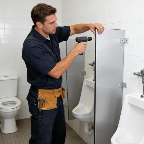 Soporte resistente para pantalla de urinario con diseño reforzado 2