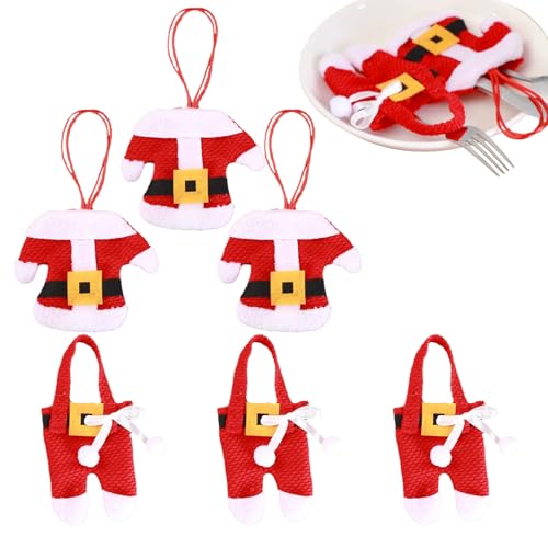 Opdestn Bolsillos Portacubiertos Navideños | De Decoración Navideña,Bolsillos Porta Utensilios,para Mesa De Comedor Restaurante Hotel Banquetes Fiesta Vacaciones Cena Cucharas Cuchillos Tenedores