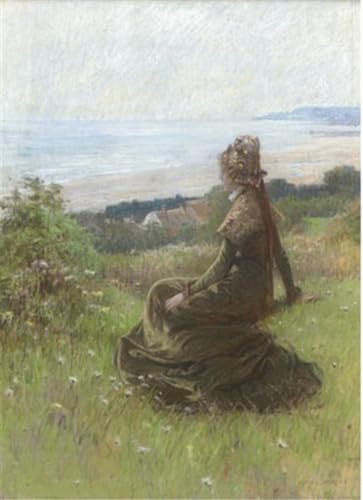 Pinturas famosas impresiones de lienzo poster Sur La Falaise para hogar
