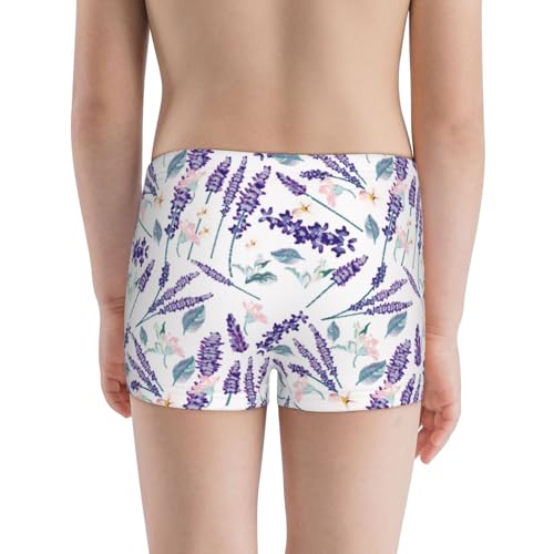 Boys' Cotton Boxer Brief Soft Underwear-Lavender Flowers3