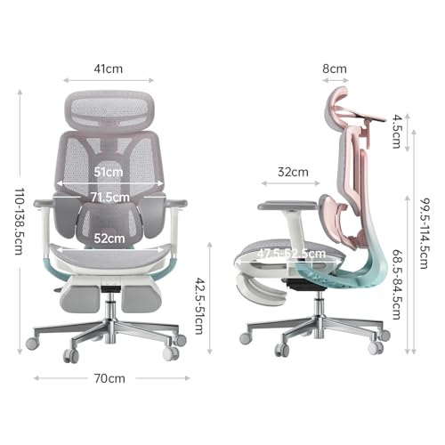 Image of Hbada E3 Pro Ergonomic Office Chair, Big and Tall Office Chair - with 3-Zone Dynamic Lumbar Support, 4D Adjustable Headrest, 4D Adjustable Armrests, Swivel, Pink