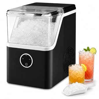 Anypro Nugget Ice Maker Countertop, Fast Soft Chewable Pebble Ice, 42 Lbs/24H, Self-Cleaning Portable Machine with Basket & Scoop