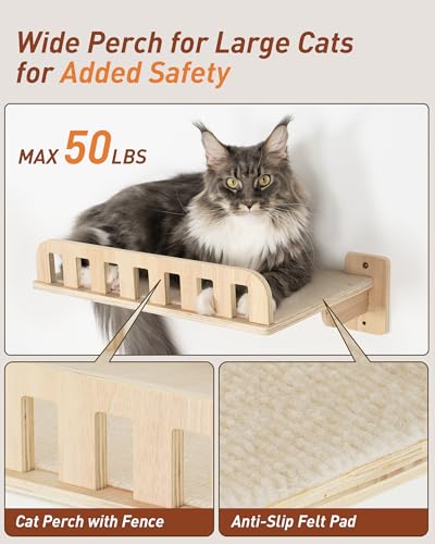 Mueble de pared para gatos 5 en 1 con hamaca y rascador miniatura 3
