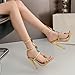 Kluolandi Jewelled Strappy Gold Heels for Women Open Toe Ankle Strap Gladiator Stiletto Heeled Sandals for Party Wedding Size 7