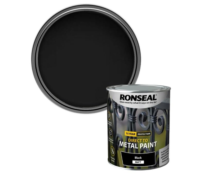 DUAYRA Metal Paint | Anti Rust Water Based | Quick Drying Formula | Long Lasting Finish | Metal Surface Paints | No Primer Needed | Tough, Durable & Weather Resistant | (Black Matt, 750ml)