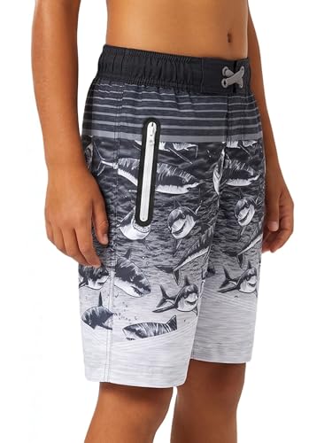 Image of Rokka&Rolla Boys' 4-Way Stretch Swim Trunks Board Shorts Bathing Suit Swimwear with Mesh Lining, UPF 50+