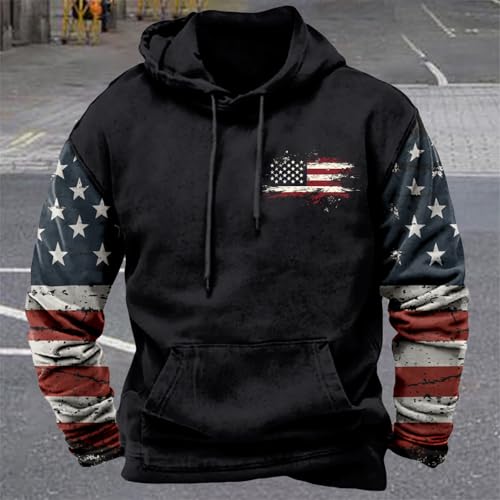 Image of domirica Hoodies For Men Western Cowboy Pullover Big And Tall Comfort Fashion Cool Novelty Graphic Hooded Sweatshirt