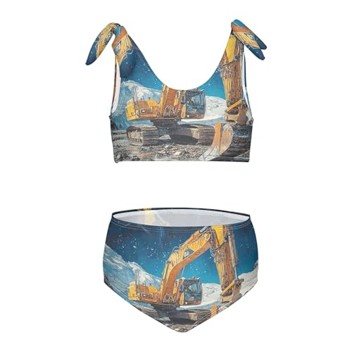 Excavator Blue Starry Night Girls Bikini Sets 2 Piece Swimsuits Bathing Suit Swimwear