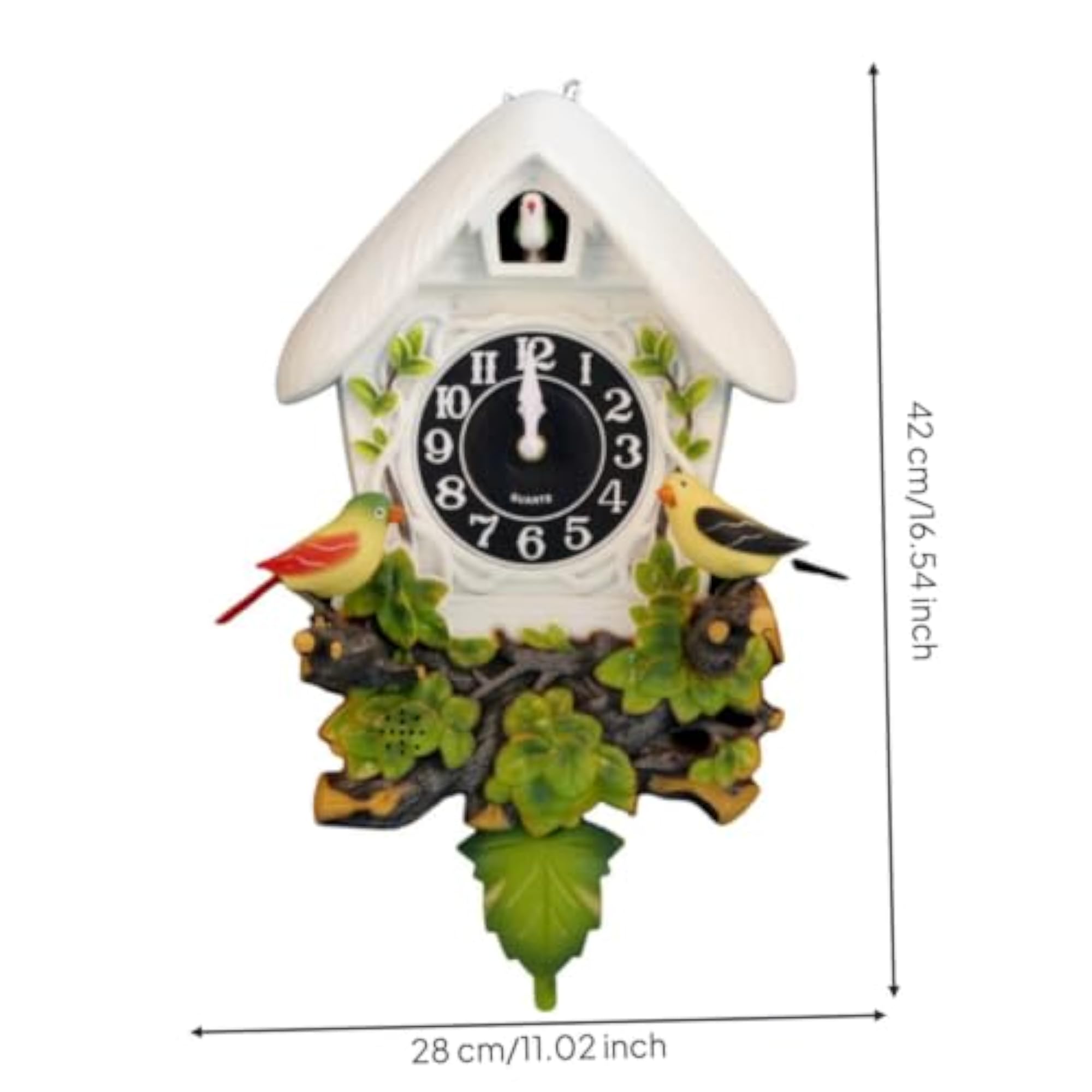 Quartz Cuckoo Clock with Pendulum, Decorative Analog Design