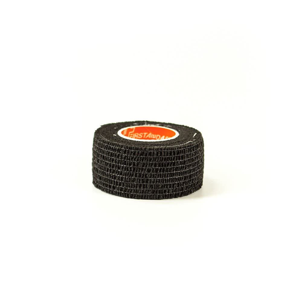 First Aid 4 Sport Latex Free Cohesive Bandage - 2.5cm x 4.5m Black - 1 Roll