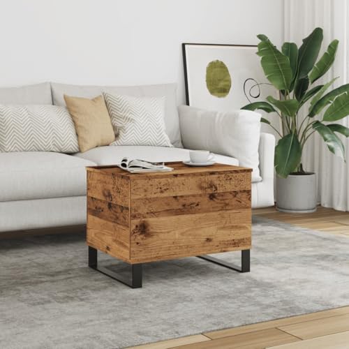 AJJHUUKI Muebles de exterior - Mesa de centro de madera vieja 60 x 44,5 x 45 cm Muebles de madera de ingeniería