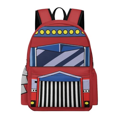 Truck Backpack 17 Inch Cartoon Truck Backpack Large Capacity Daily Commuter
