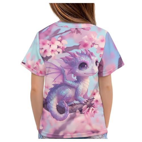 Image of Kids Graphic T-Shirt Boys Girls Novelty Tees Top Short Sleeve Shirts Summer Blouses 3-16