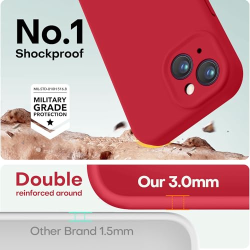 Image of LOVE 3000 Designed for iPhone 14 Case, Premium Silicone with [Soft Anti-Scratch Microfiber Lining] Shockproof Protective Phone Case for Men Women Girls 6.1 inch, Red