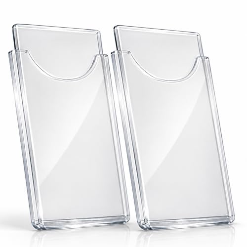 Image of AutoKraftZ Removable ID Card Holder for Car Windshield Set of 2 - Transparent Tag Holder for Car Glass | Non-Sticky Ticket & Parking Pass Holder