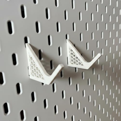Image of Universal Skadis Pegboard Controller Holder - Modular Wall Mount & Display Stand for PS5, PS4, Xbox Series X /S, N64 & Gameboy - Gaming Setup Accessory (4 PCS) (White)