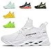 Produktbild SSERHEHK Sportschuhe Laufschuhe Atmungsaktiv Leichte Turnschuhe Gym Fitness Sneaker für Herren Damen G133 White 46