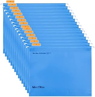 A4 Suspension Files, MerryNine 15PCS Polypropylene Filing Cabinet Suspension Files with Tabs and Card Inserts for School Home Work Office Organization (Pink)