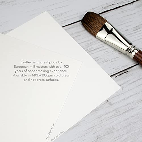 Fluid Artist Watercolor Block, 140 Lb (300 Gsm) Hot Press Paper Pad For Watercolor Painting And Wet Media With Easy Block Binding, 8 X 8 Inches, 15 White Sheets #TOP4