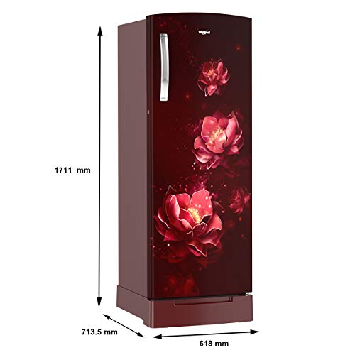Image of Whirlpool 280 L 3 Star Direct-Cool Single Door Refrigerator (305 IMPRO PLUS ROY 3S WINE ABYSS, Alpha Steel), Free 1 Year Extended warranty