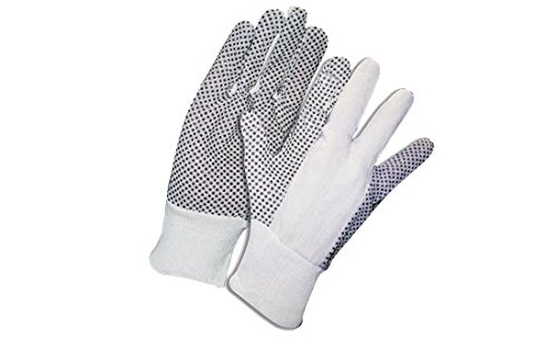 Guanti Da Lavoro In Cotone Con Grip PVC - FACTOR 12, Confezione Da 2 Paia, Taglia Unica