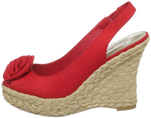 Image of Moda Spana Women's Hide Slingback Espadrille,Red Cotton Voile,13 M US