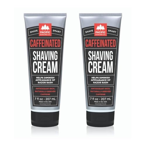 Pacific Shaving Company Men's Caffeinated Shaving Cream, 7 Oz (2 Pack)