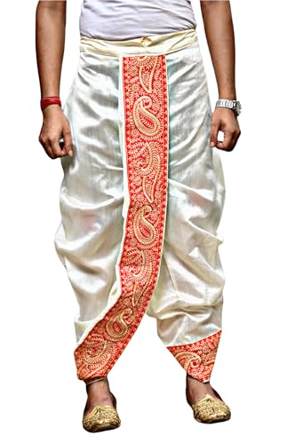 Image of Men's Ready to Wear Pant System MARWADI Embroidered Dhoti for Marriage, Party, Pooja, Festival etc. (GC009)