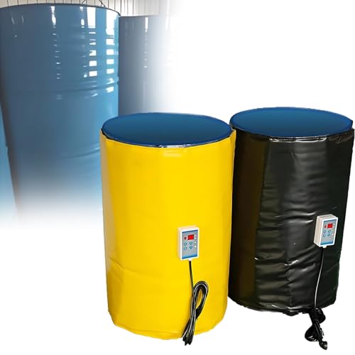Atwynd Chauffage Contrôle Thermique 0-120 °C - Couverture Chauffante pour Fût de Pétrole 2000 W - Chauffage Extérieur Isolé en Métal - Chauffage pour dût de Lubrifiant Jaune