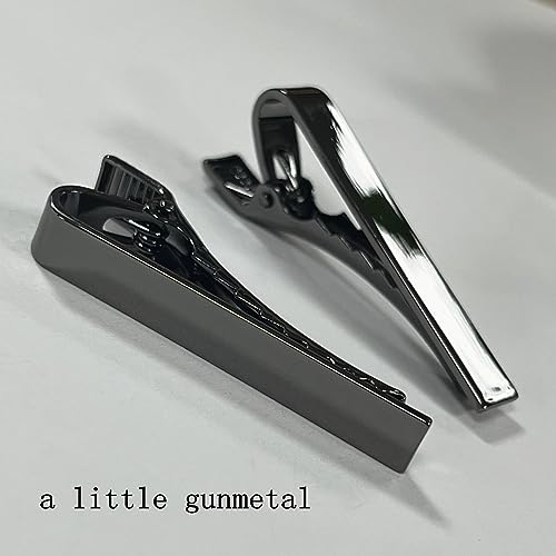 Image of 1 /2 /3Pcs Tie Clips for Men Black Tie Bar Clip Set for Regular Ties Necktie for Wedding Anniversary Business Best Gift Skiny Necktie Meeting Gold Black Long(2.28 inch*0.24 inch) Short (1.69 inch*0.24 inch)