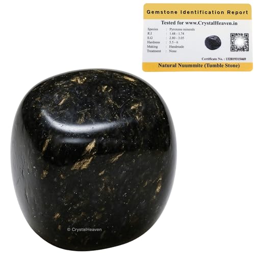 Image of Nuummite Certified Crystal Healing Tumbled Stone, Natural Polished Crystals for DIY Crafts, Manifestation, Meditation, Pooja Feng Shui and Reiki Healing (30 Grams)