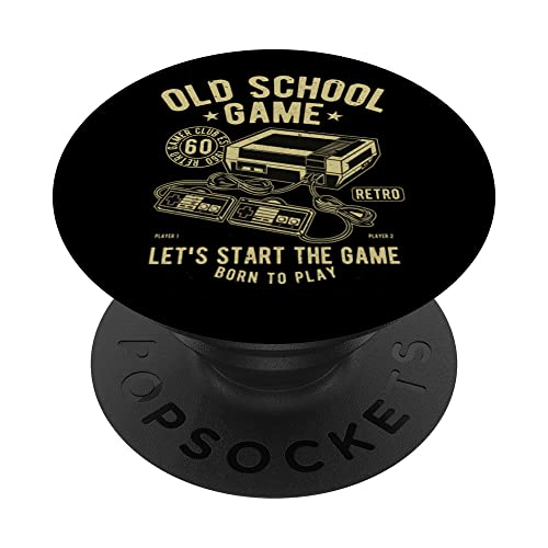 Gaming Old School Gamer Retro Videojuego Arcade PopSockets PopGrip Intercambiable