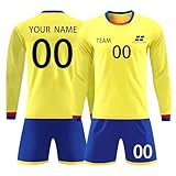 Genérico Camiseta de Portero Personalizada para Hombre/Niño Equipacion Portero Niño Adulto Personalizada Conjunto Camiseta Portero Futbol Hombre con su Nombre Número Equipo Número