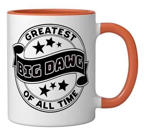Taza de cerámica naranja y blanca 11 oz miniatura 2