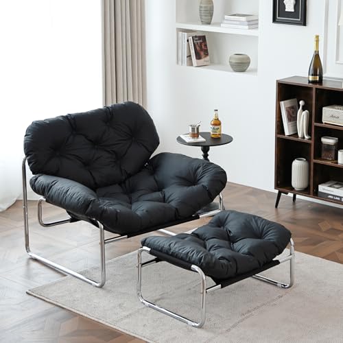 Sillón plegable cuero color gris miniatura 2