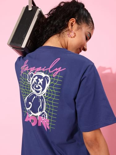 Image of Dillinger Blue Graphic Oversized T-Shirt