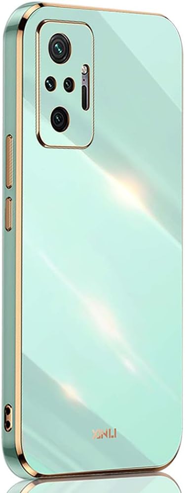 SEAHAI Funda para Xiaomi Redmi Note 10 Pro, Galvanoplastia de Diseño de Phnom Penh Elegante Delgada a Prueba de Golpes TPU de Goma Suave Carcasa de Silicona Colorida, Verde