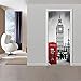 Produktbild 3D Türtapete Selbstklebend TürposterTür Aufkleber 3D London Street Diy Pvc Tapete Wohnkultur Aufkleber Wasserdicht Wandbild Für Wohnzimmer Schlafzimmer Dekoration 77 * 200 Cm