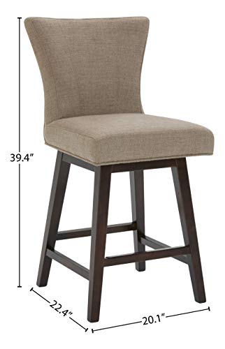 Amazon Brand – Stone & Beam Esme Memory-Swivel Counter-Height Barstool, 39.4"H, Slate #TOP7
