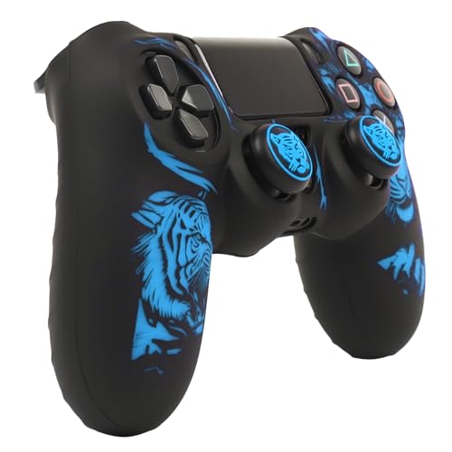 Image of RALAN Tiger HeadDesign Controller Skin Cover with 2 Thumb Grips Compatible with PS4 /Playstation 4 Slim /Pro Controller