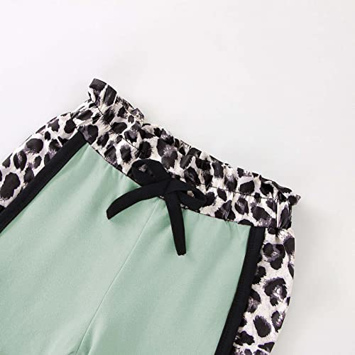 Image of FOCUTEBB Toddler Girl Clothes Baby Leopard T-Shirt Shorts Summer Set 18M-8Y