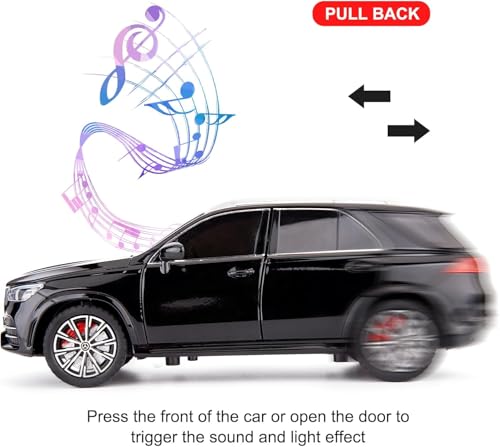 Image of 1:24 Scale Alloy Die-cast Benz GLE 350 Toy Car with Sound and Light, Pull Back Action, Openable Doors, Collectible Model Car for Kids and Gift (Black)
