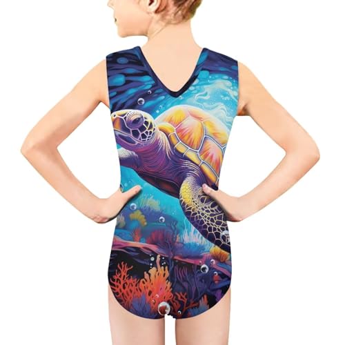 Image of One Piece Swimsuit Girls Kids Bathing Suit V Neck Wide Shoulder Strap Toddler Beach Swimwear for 3-14 Years