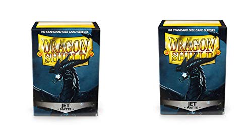 2 Packs Dragon Shield Matte Jet Standard Size 100 ct Card Sleeves Value Bundle!