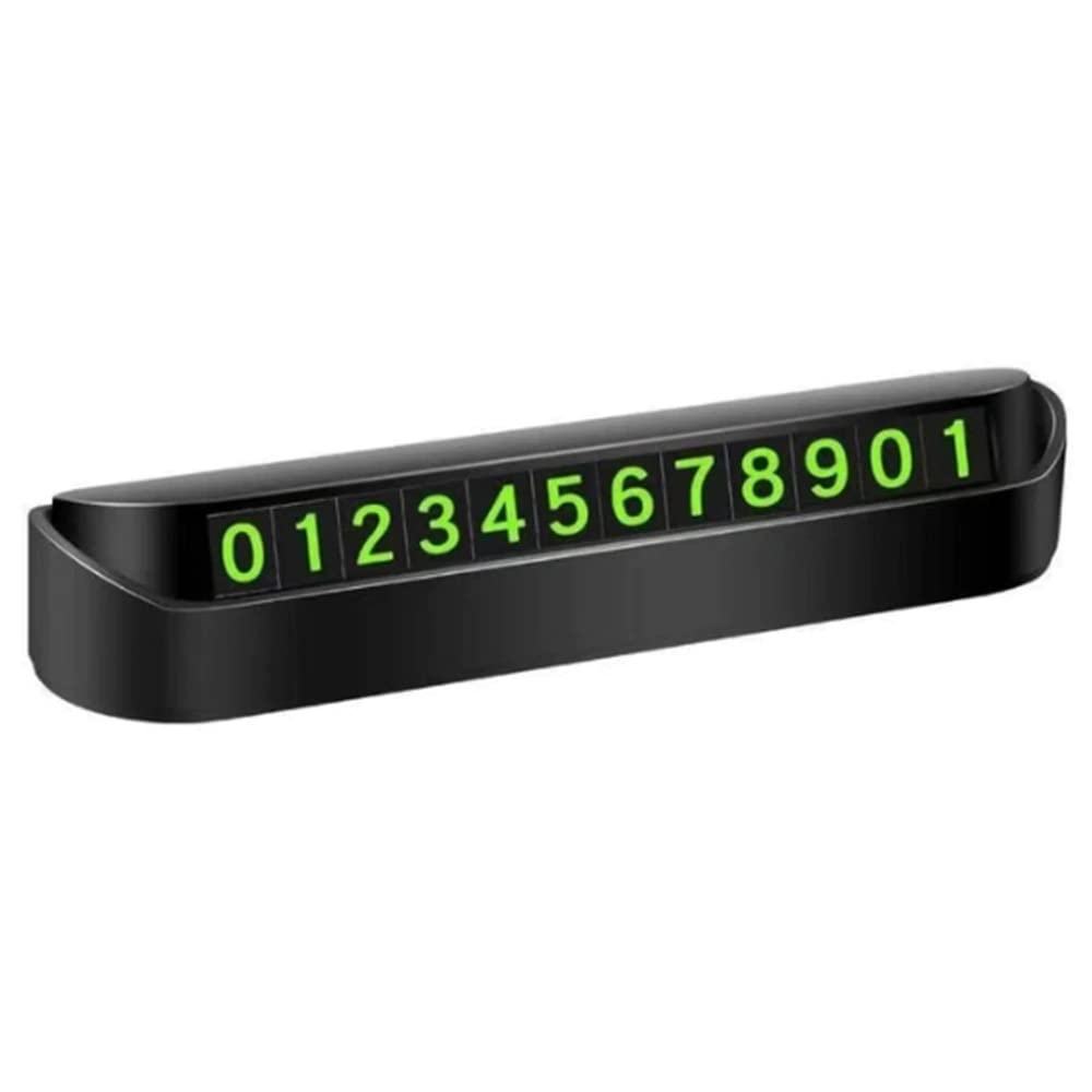 Car Phone Number Temporary Parking Card Plate Telephone Number Automobile Accessories (13x2.5cm, Black, Pack of 1)
