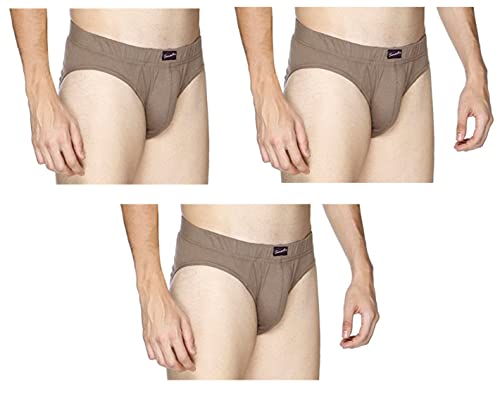Image of Semantic Men's Solid Cotton Brief Underwear - Pack of 3